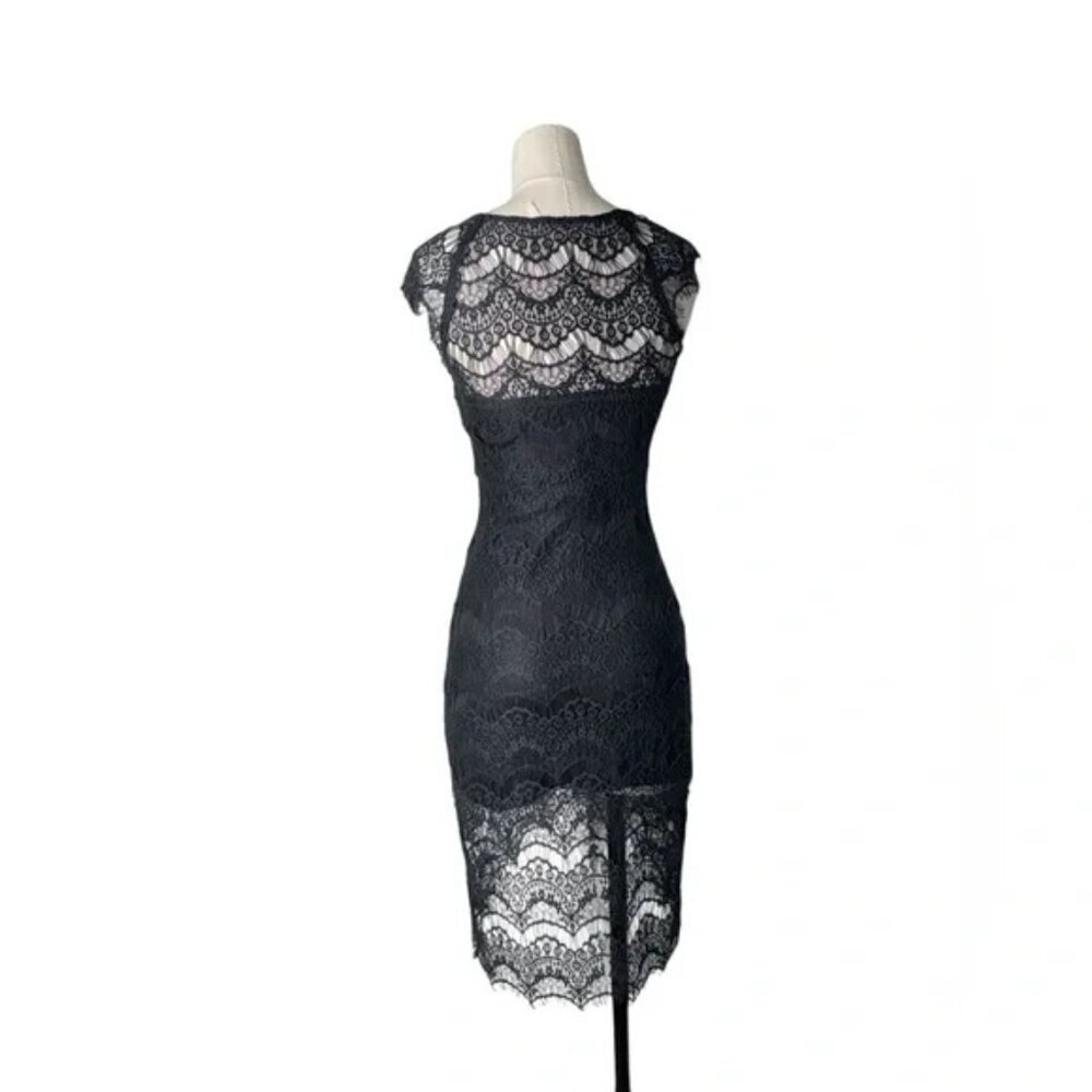Intimately Free People Black Peekaboo Lace Slip Dress Scallop Hem - Picture 3 of 4